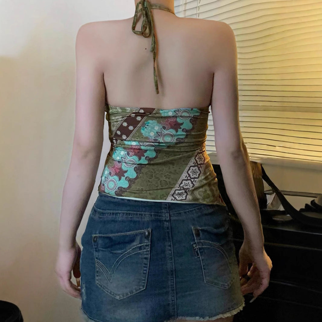 Irregular Short Sling Summer Top For Women