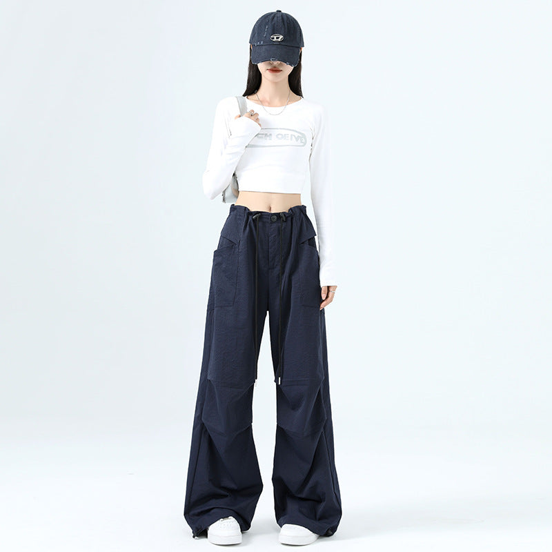 High Waist Women's Workwear Wide Leg Pants