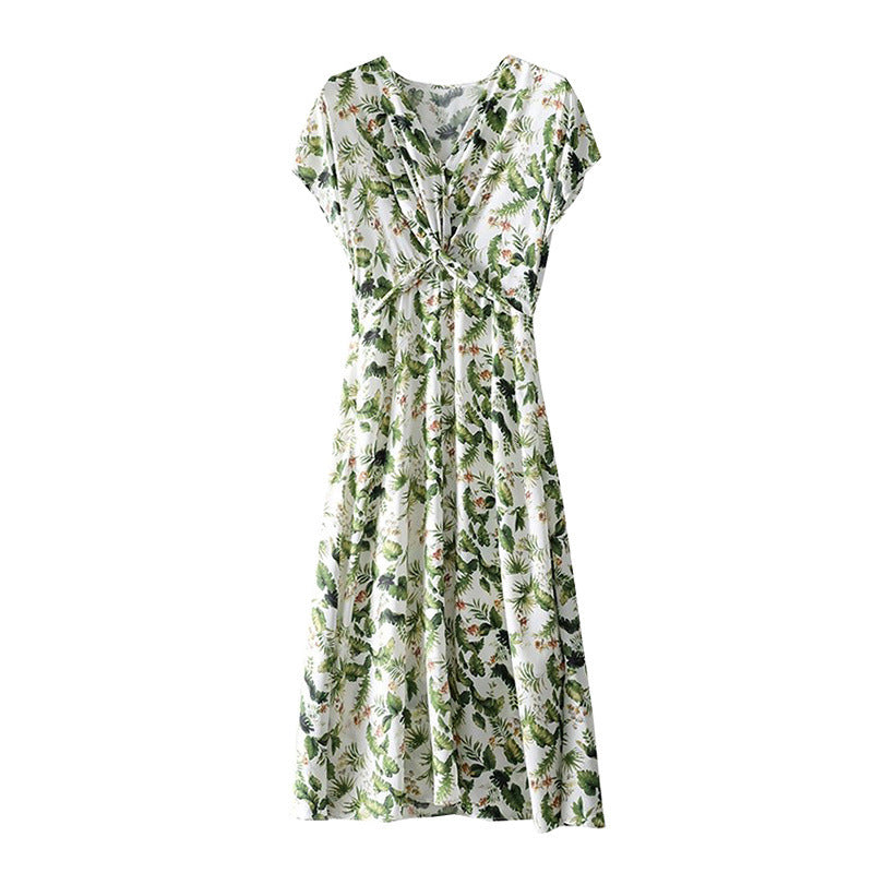 V-neck French Style High Sense Lightly Mature Retro Slimming Skirt