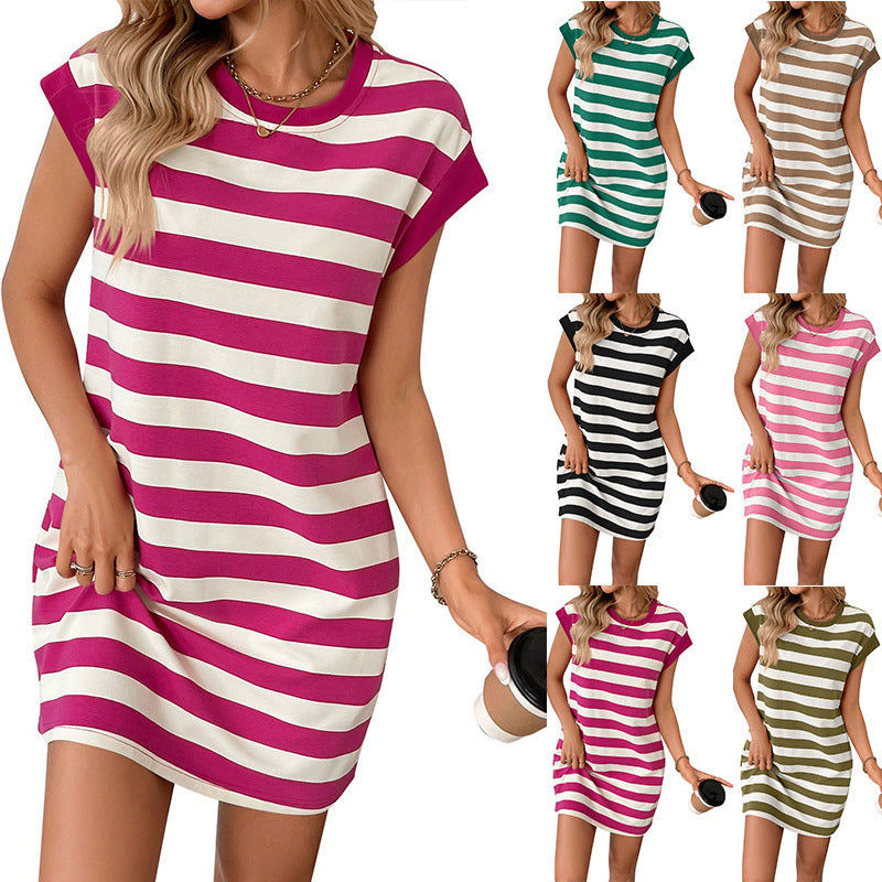 Summer New Hot Striped Women's Sexy Striped Vest Dress