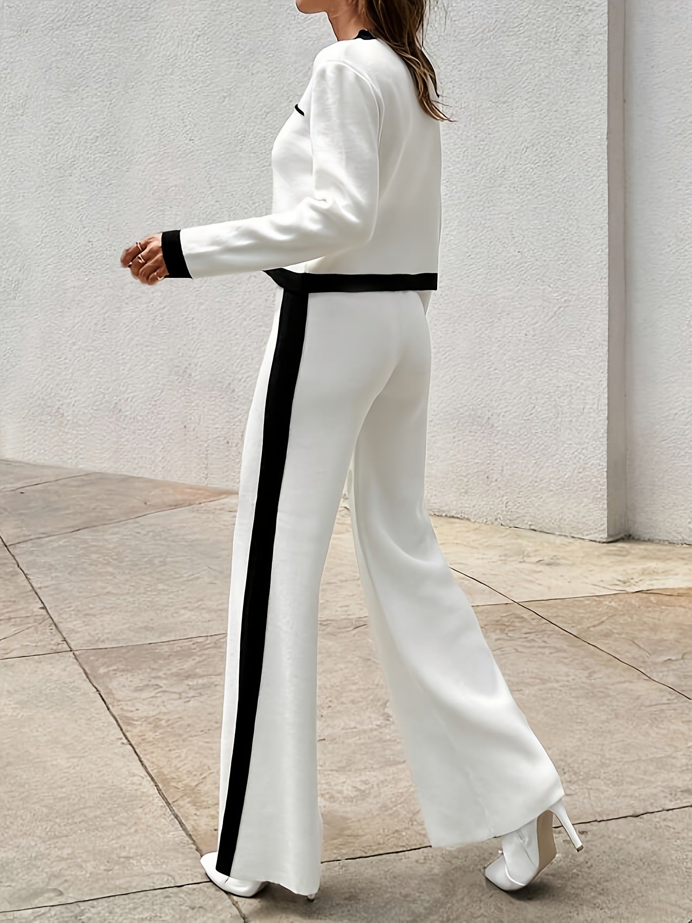 New Elegant Style Round Neck Long-sleeve Suit