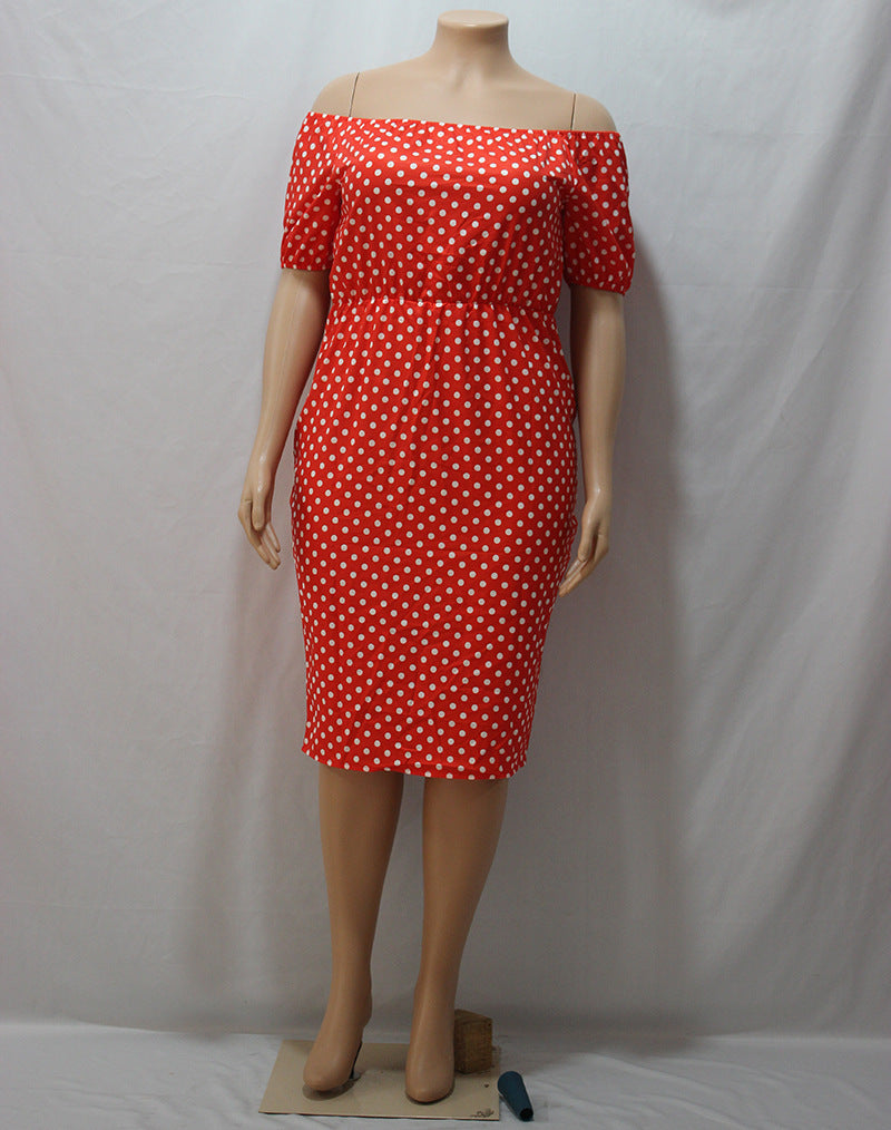 Fashion Casual Off Shoulder One Step Dress Lantern Sleeve Dress