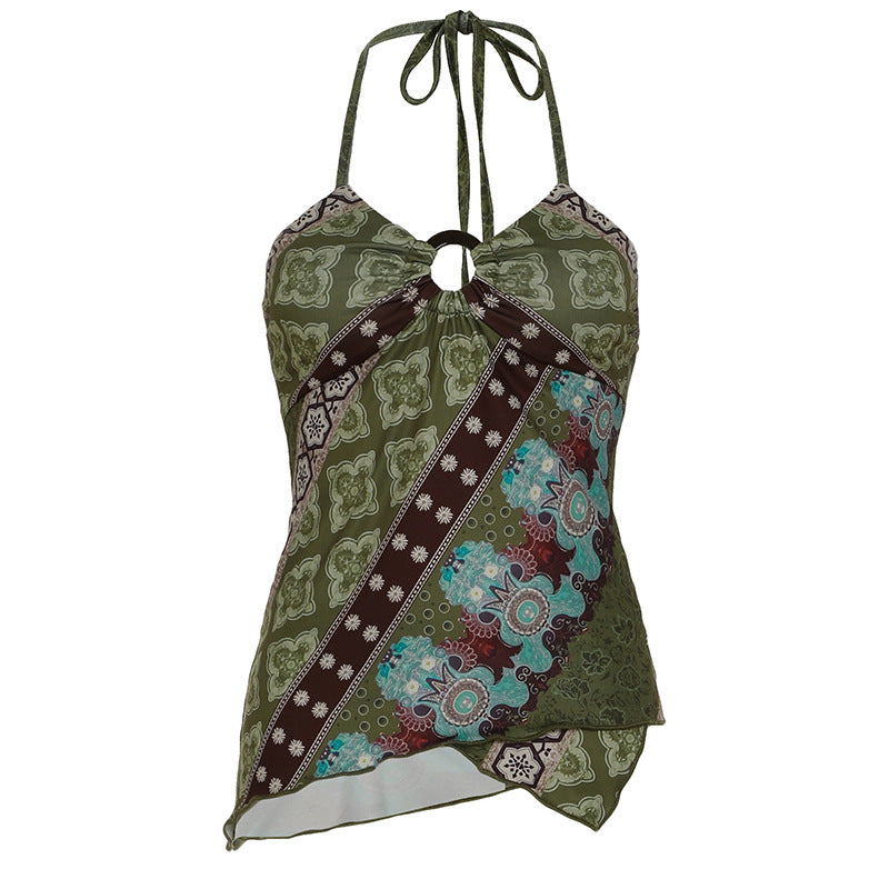 Irregular Short Sling Summer Top For Women