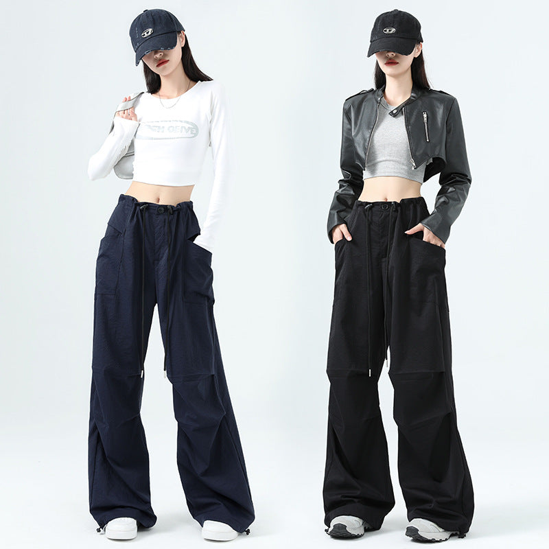 High Waist Women's Workwear Wide Leg Pants