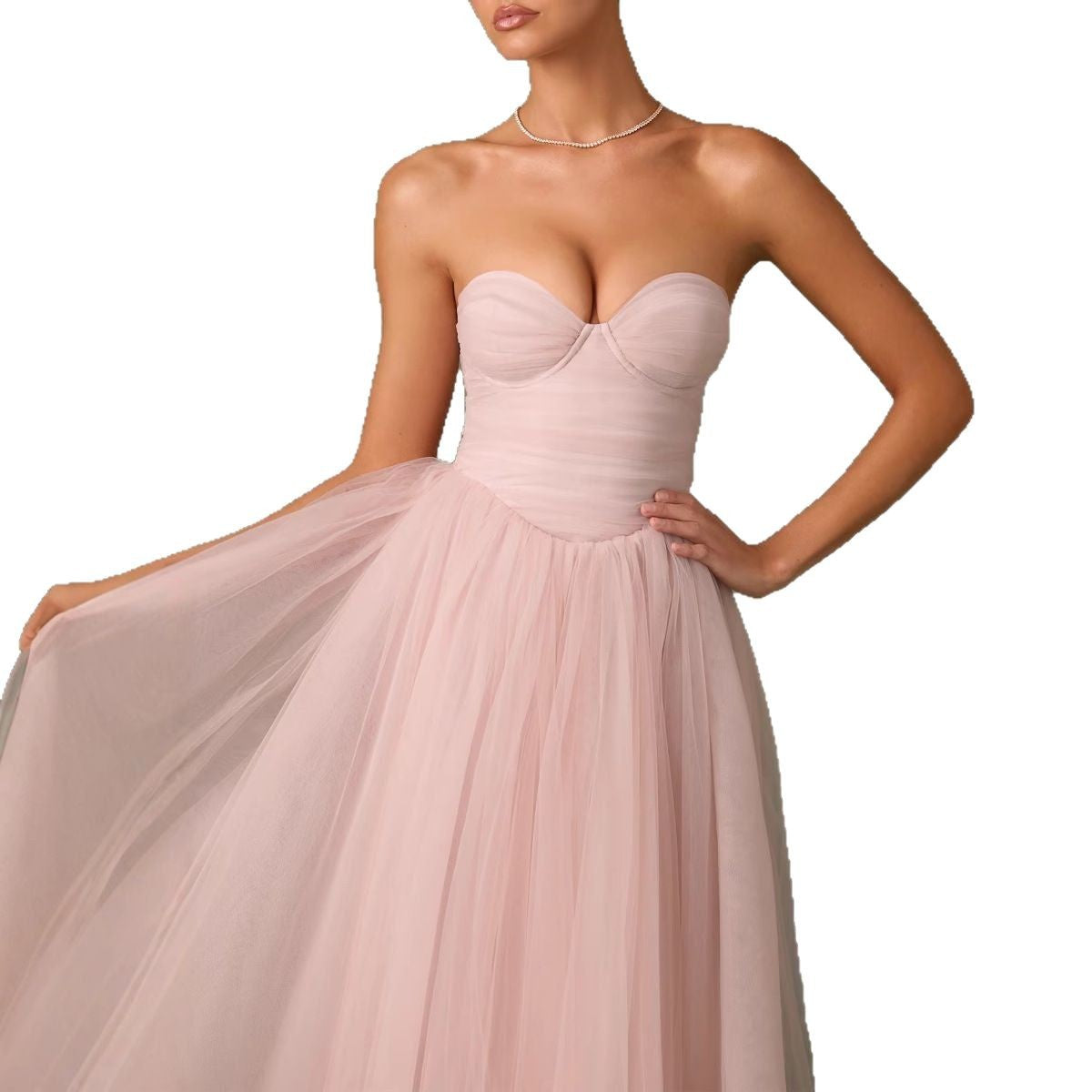 Women's Strapless Tube Top Clothing Dress