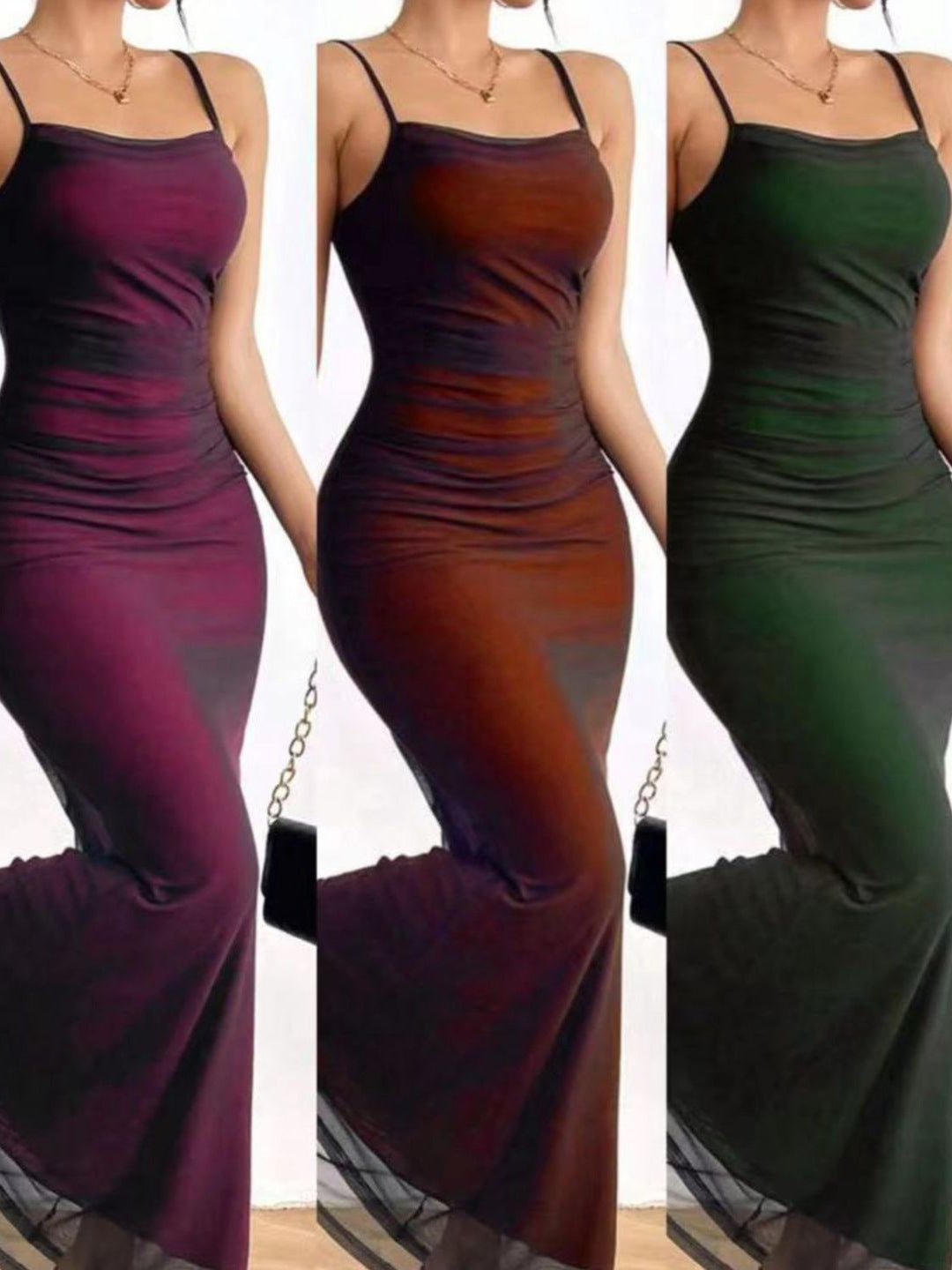 Women's High Waist Mesh Slim Fit Dress