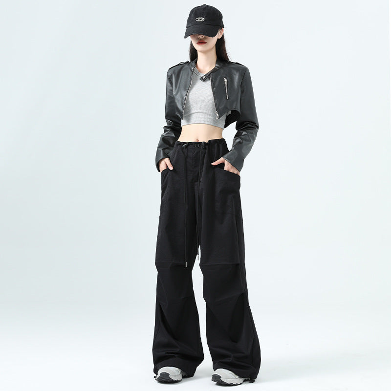 High Waist Women's Workwear Wide Leg Pants