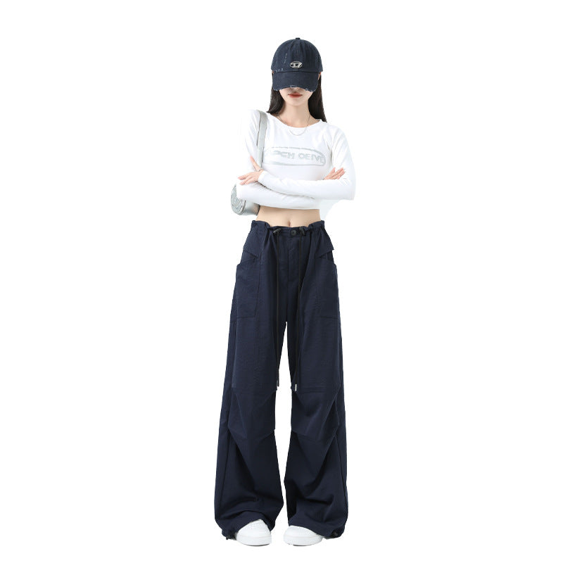 High Waist Women's Workwear Wide Leg Pants
