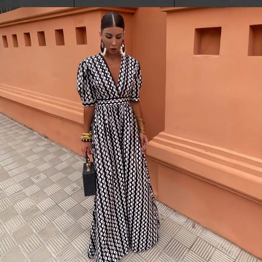 Women's Fashion Vintage Printing Elegant Dress