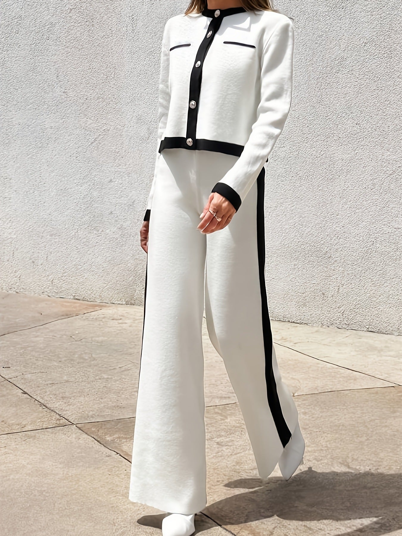 New Elegant Style Round Neck Long-sleeve Suit