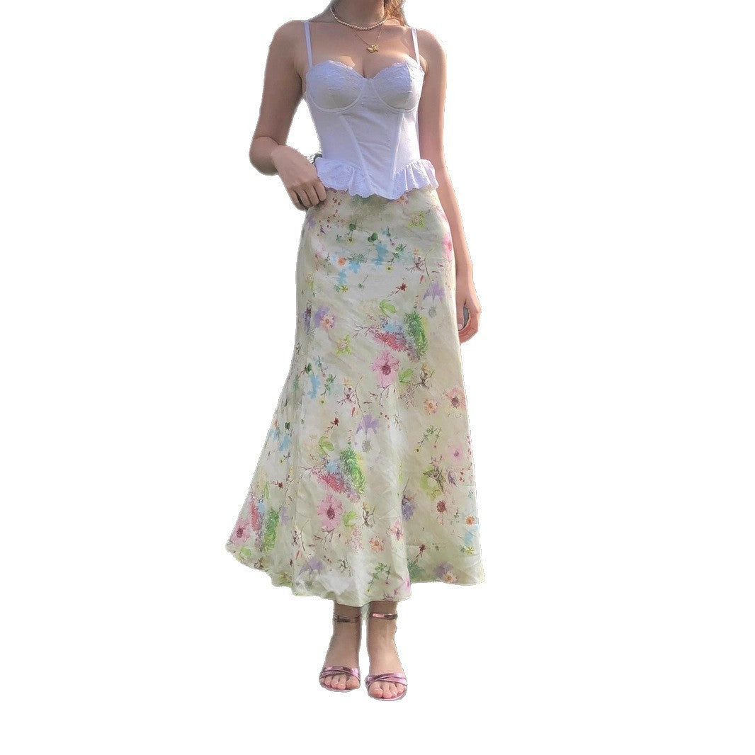 Sweet Girl Waist Slimming Long Fishtail Skirt