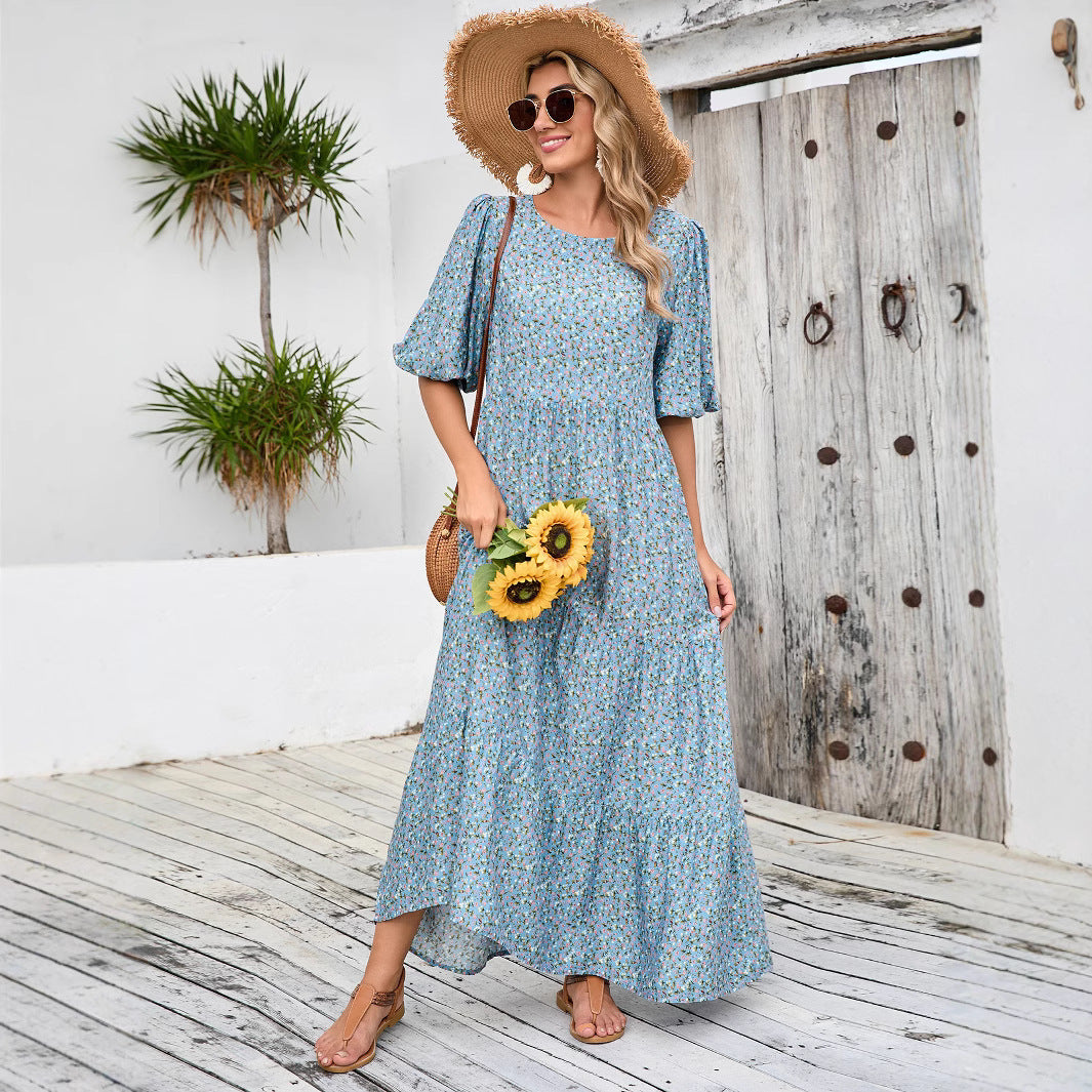 Djellaba Loose Round Neck Shirt With Half Sleeve Dress