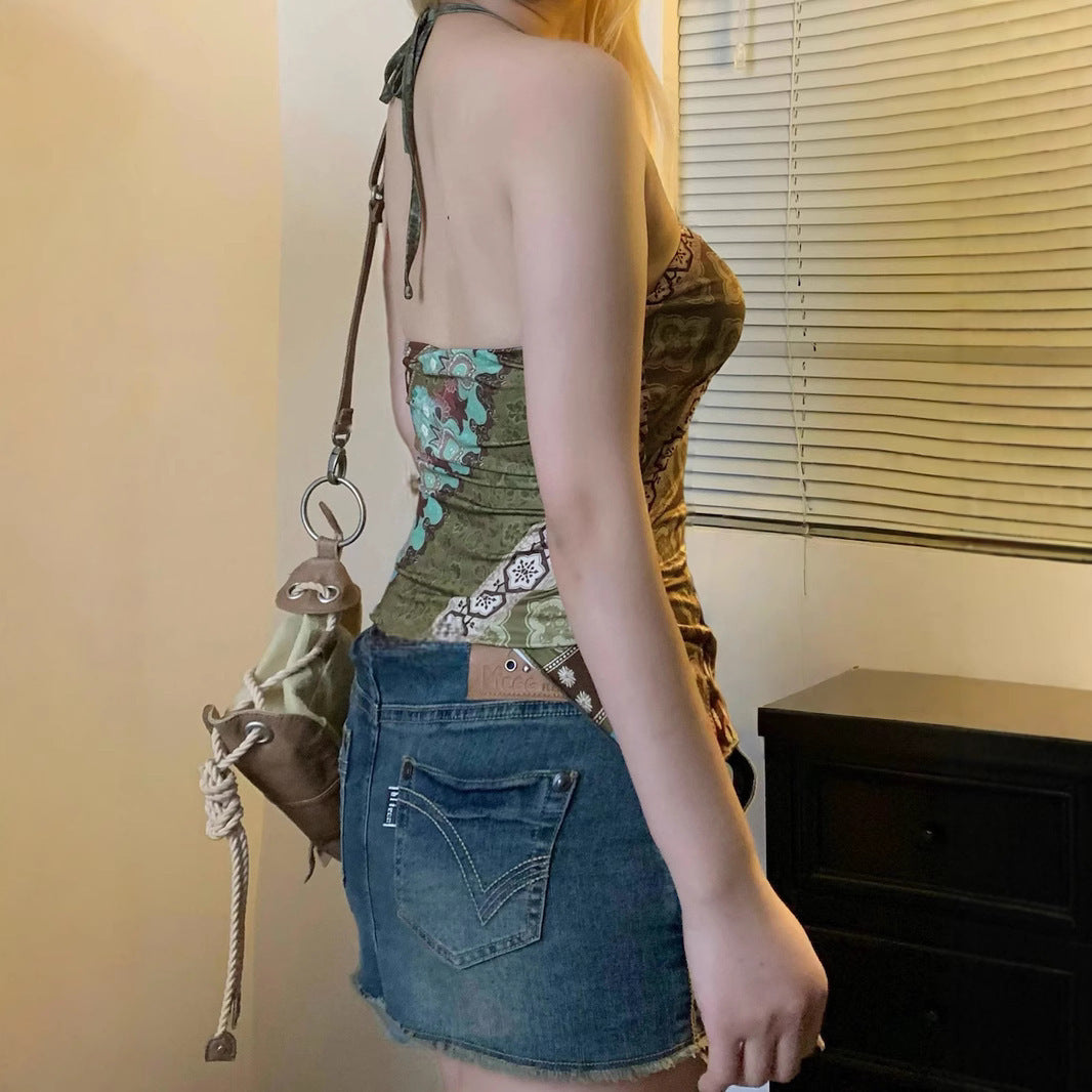 Irregular Short Sling Summer Top For Women