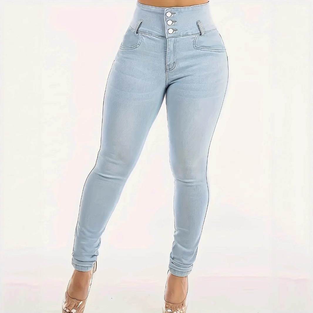 Women's High Waist Tight Stretch Shaping And Hip Lifting Jeans