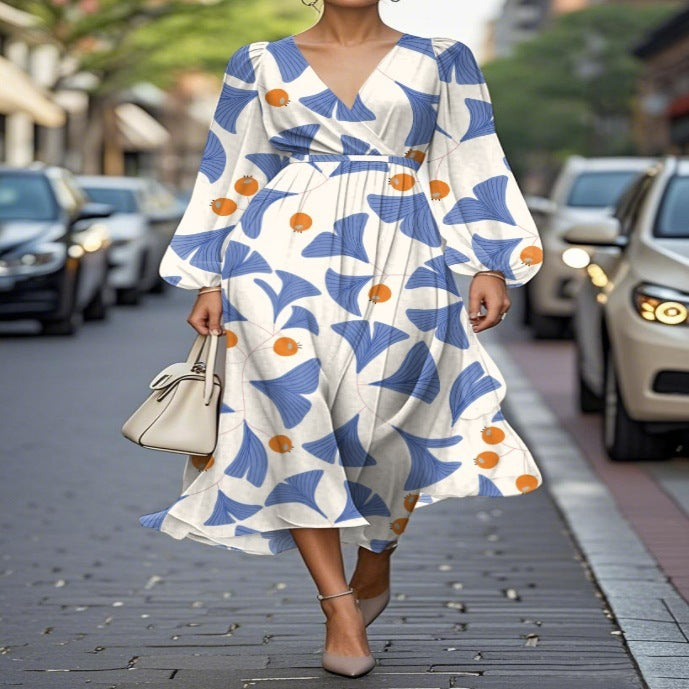 Printed Casual Retro Sexy Dress