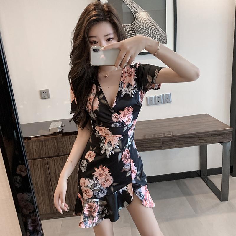 Female Casual Retro Printed All-matching Dress