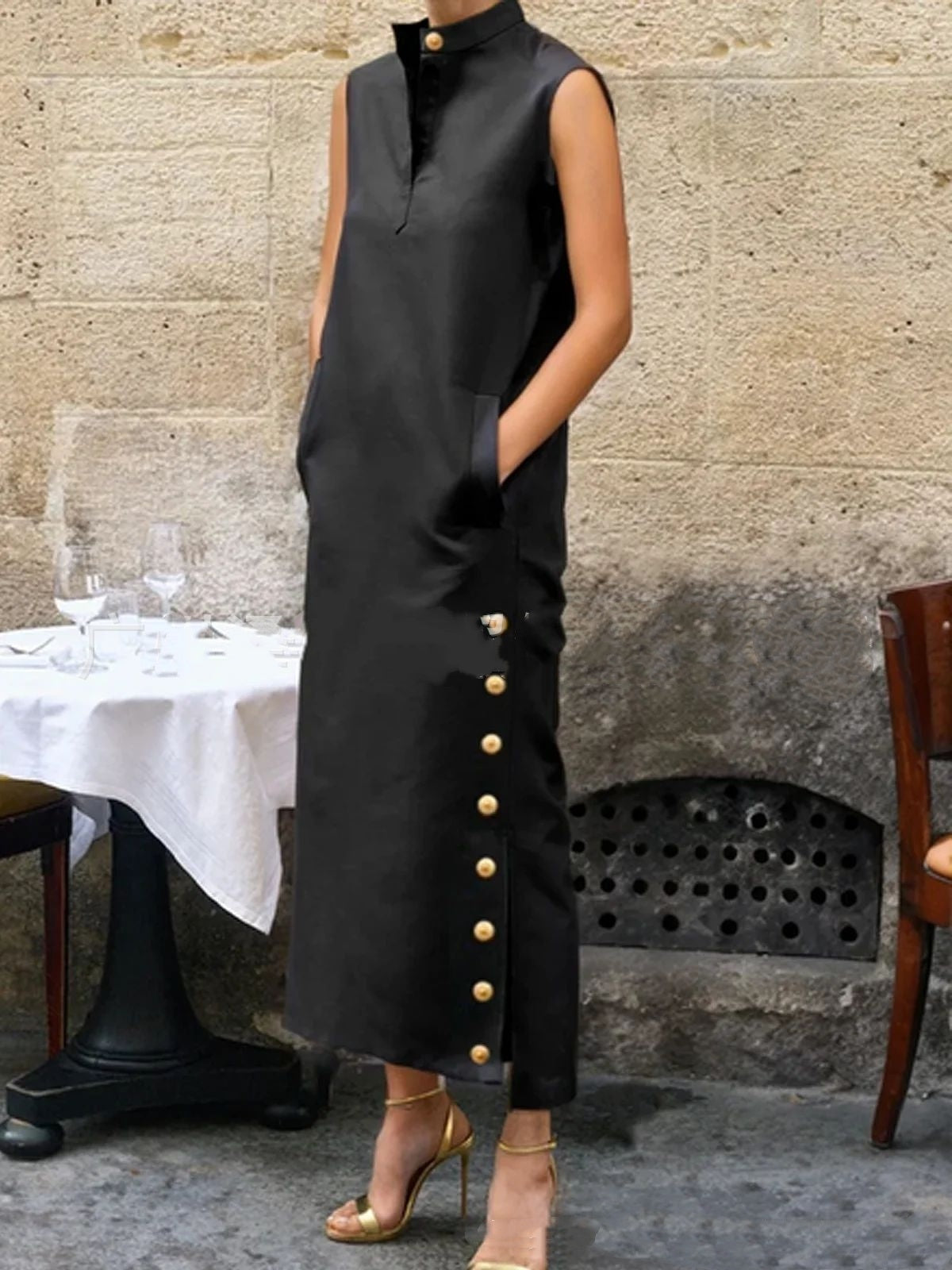 European American Summer New V-neck Simplicity Printed Casual Dress