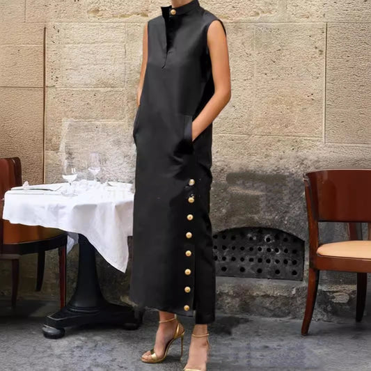 European American Summer New V-neck Simplicity Printed Casual Dress